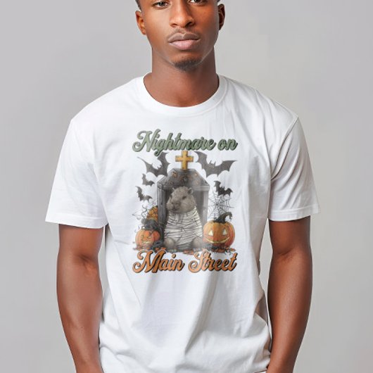 Nightmare on Main Capybara Halloween Grappig T-shi T-shirt