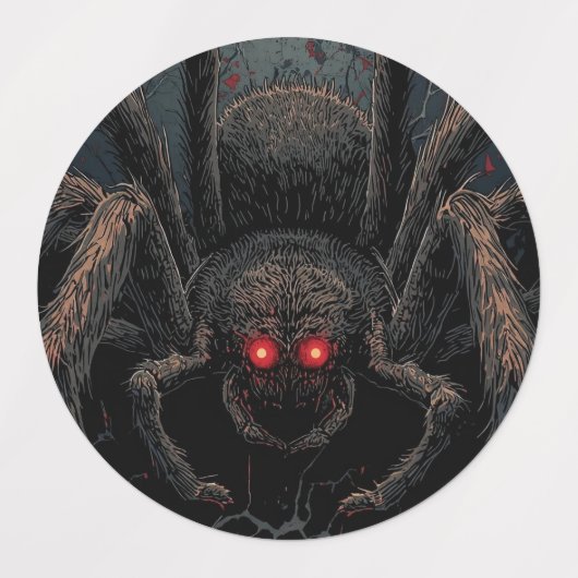 Nightmare Spider - Dark Horror Illustratie Labels (Design 2)