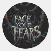 Nightmare Spider - Dark Horror Illustratie Ronde Sticker (Voorkant)