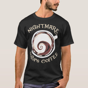 Nightmare voor koffie grappig cadeautje zwarte doo t-shirt