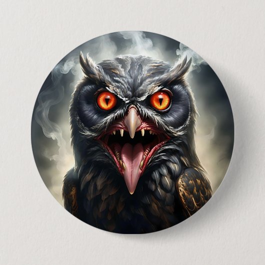 "Nightmare Wings: De Getande Vampieruil" Ronde Button 7,6 Cm (Voorkant)