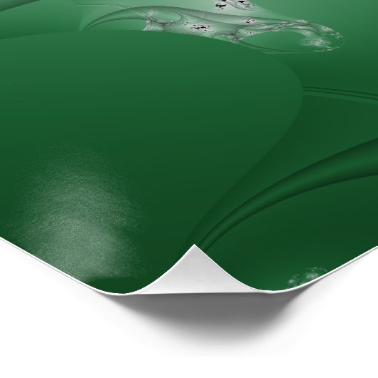 Nightmares | Groene en witte fractale kunst Perfect Poster (Hoek)