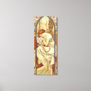 Night's Rest  Nouveau door Alphonse Mucha Canvas Afdruk