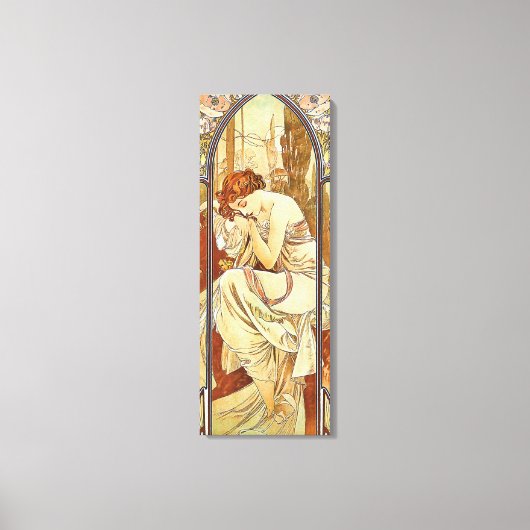Night's Rest Nouveau door Alphonse Mucha Canvas Afdruk (Voorkant)