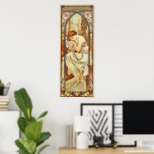 Night's Rest  Nouveau door Alphonse Mucha Poster (Thuiskantoor)