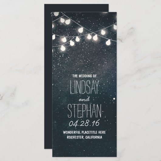 Nights Stars en String Lights Wedding Programma's (Voorkant / Achterkant)