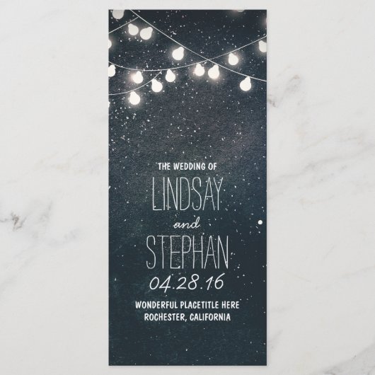 Nights Stars en String Lights Wedding Programma's (Voorkant)