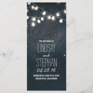 Nights Stars en String Lights Wedding Programs Programmakaart