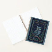 Night's Wisdom Owl Celestial Embroidery Journal Notitieboek (Binnen)