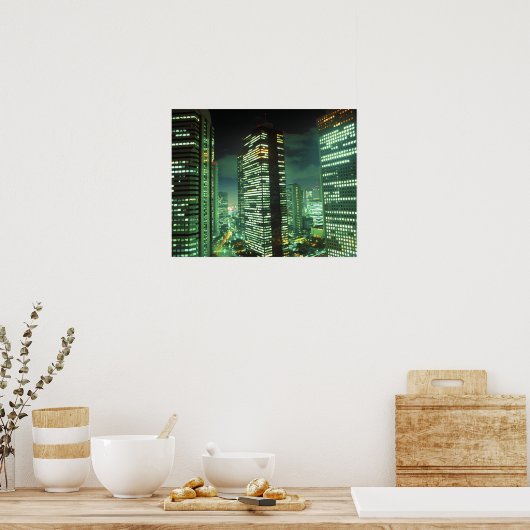 Nightscape, Shinjuku, Tokyo, Japan Poster (Keuken)