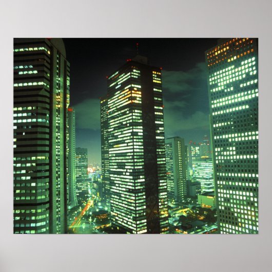 Nightscape, Shinjuku, Tokyo, Japan Poster (Voorkant)