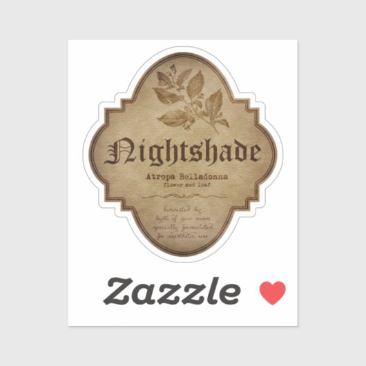 Nightshade Apothecary DC Sticker (Vel)