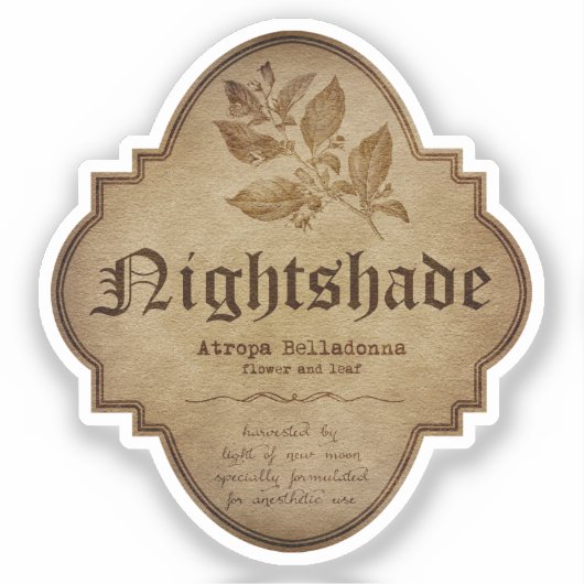 Nightshade Apothecary DC Sticker (Voorkant)