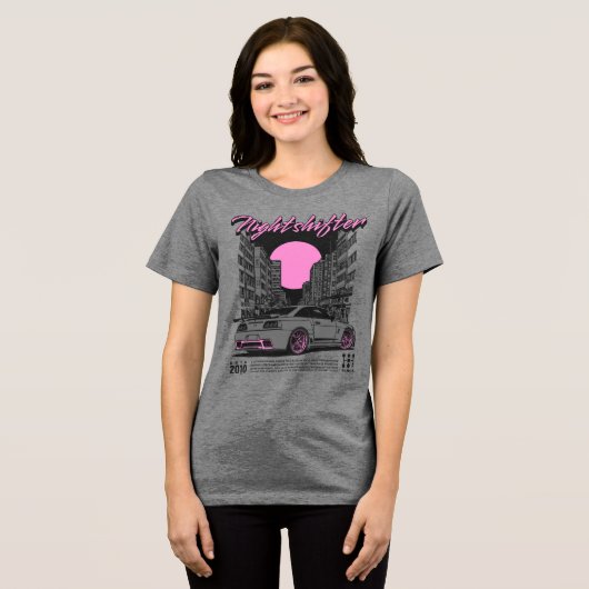 Nightshifter – Tokyo Midnight Racing Team Tri-Blend Shirt (Voorkant volledig)