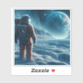 Nighttime Alien Ice Landscape Exploration Sticker (Vel)