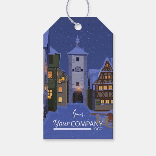 Nighttime Bavarian Town Company Cadeaulabel (Voorkant)