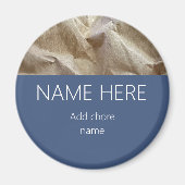 Nighttime Blauw Grijs Crinkled Papier Naam Chore Magneet (Voorkant)