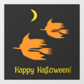 Nighttime Broom Ride - Happy Halloween! heksen. Raamsticker (Vel)