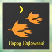 Nighttime Broom Ride - Happy Halloween! heksen. Raamsticker (Vel 3)