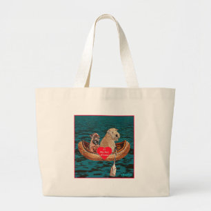 "Nighttime Canoe Ride with Best Friend" Grote Tote Bag