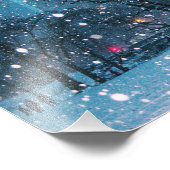 Nighttime City Snow Foto Afdruk (Hoek)