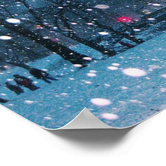 Nighttime City Snow Poster (Hoek)