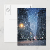 Nighttime City Snowfall Briefkaart (Voorkant / Achterkant)
