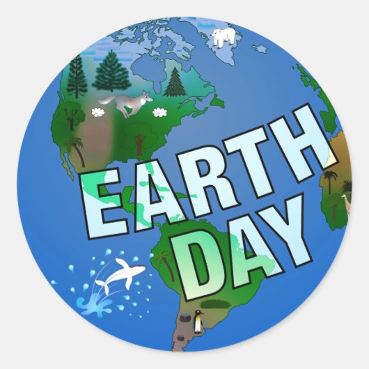 Nighttime Earth Day Ronde Sticker (Voorkant)