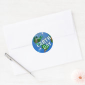 Nighttime Earth Day Ronde Sticker (Envelop)