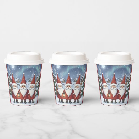 Nighttime Norway Nisse, Paper Cups Papieren Bekers (Multi)