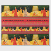 Nighttime Script Drie Wijze Mannen Kerst Cadeaupapier (Vlak)