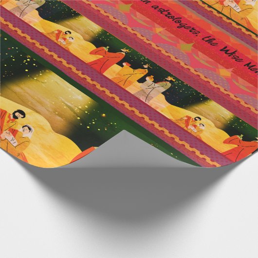 Nighttime Script Drie Wijze Mannen Kerst Cadeaupapier (Hoek)