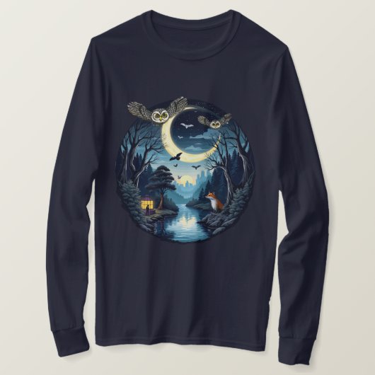 Nighttime Wildlife Wonders Design T-shirt (Design voorkant)