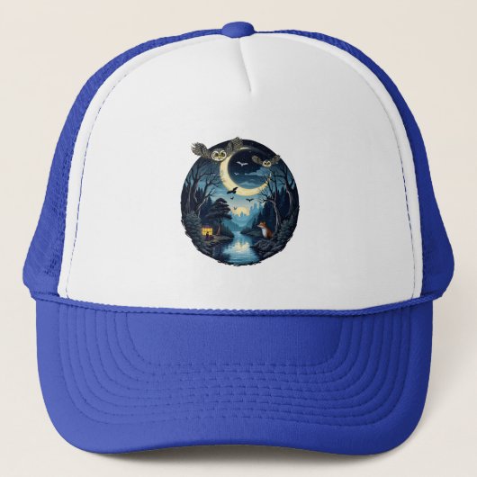 Nighttime Wildlife Wonders Design Trucker Pet (Voorkant)