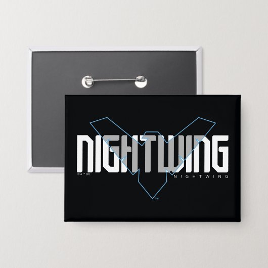 Nightwing Hi-Tech Naam Graphic Button (Voorkant / Achterkant)