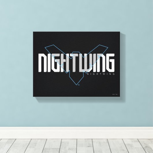 Nightwing Hi-Tech Naam Graphic Canvas Afdruk (Insitu (Houten vloer))