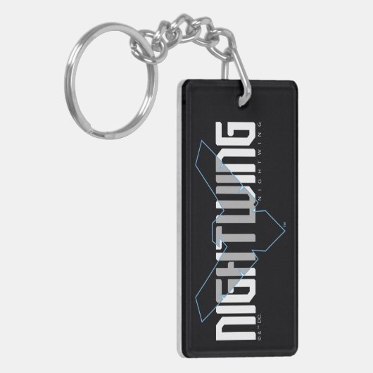 Nightwing Hi-Tech Naam Graphic Sleutelhanger (Voorkant Links)
