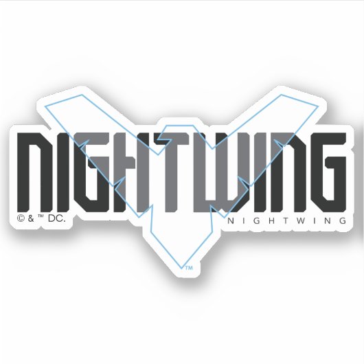 Nightwing Hi-Tech Naam Graphic Sticker (Voorkant)