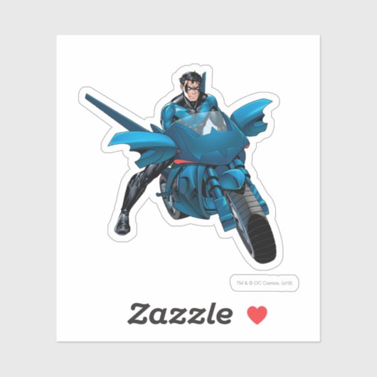 Nightwing op de fiets sticker (Vel)