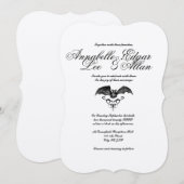 Nightwings- Elegant Gothic Wedding Invitation Kaart (Voorkant / Achterkant)