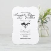 Nightwings- Elegant Gothic Wedding Invitation Kaart (Staand voorkant)