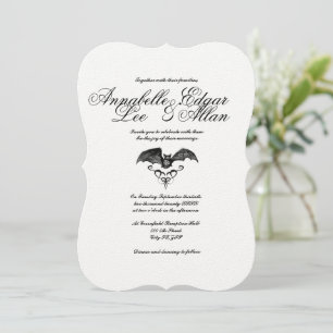Nightwings- Elegant Gothic Wedding Invitation Kaart