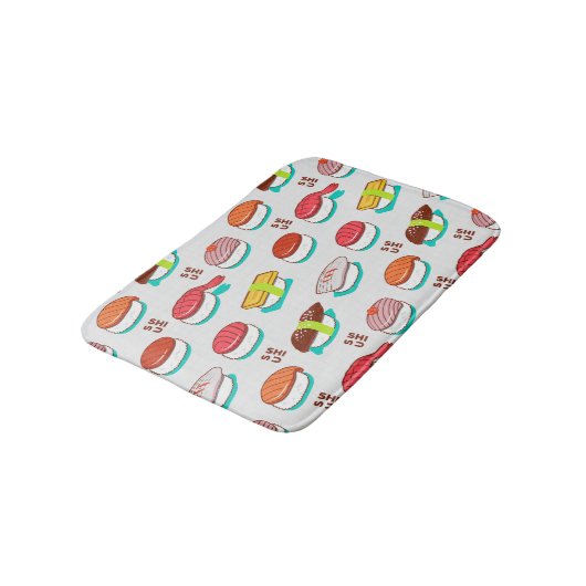  nigiri sushi, doodle patroon badmat (Gekanteld)