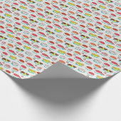 nigiri sushi, doodle patroon cadeaupapier (Hoek)