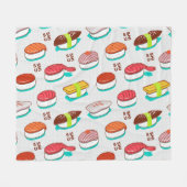 nigiri sushi, doodle patroon fleece deken (Voorkant (Horizontaal))