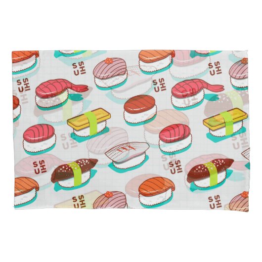 nigiri sushi, doodle patroon kussensloop (Voorkant)