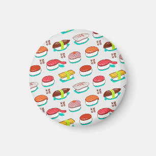  nigiri sushi, doodle patroon magneet