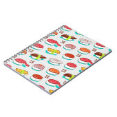  nigiri sushi, doodle patroon notitieboek (Linkerzijde)