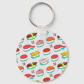 nigiri sushi, doodle patroon sleutelhanger (Achterkant)