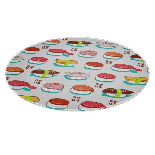  nigiri sushi, doodle patroon snijplank (Hoek)